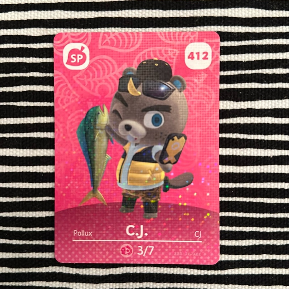 Genuine ACNH C.J. NPC amiibo card